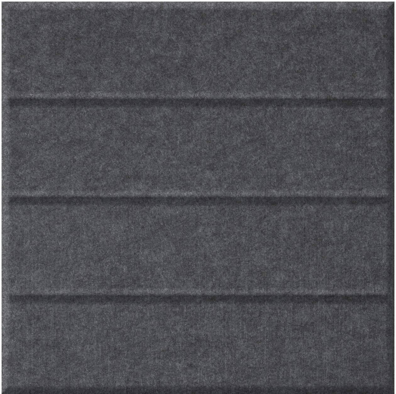 Dark gray tile with horizontal grooved lines dividing surface into four equal sections.