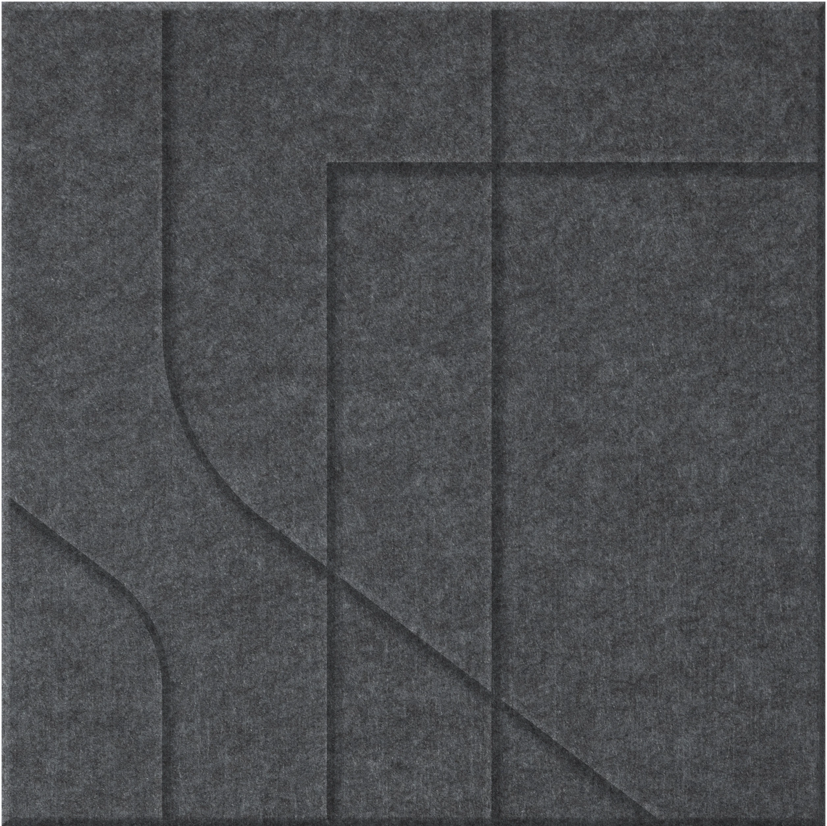Mineral 9mm Engraved Subway felt sample with offset stepped line grooves