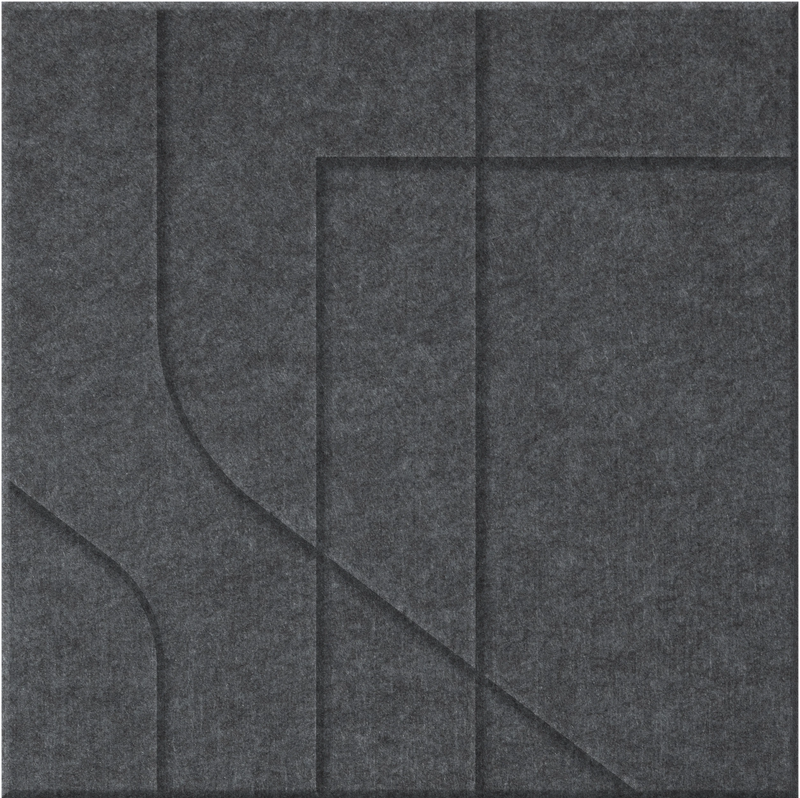 Mineral 9mm Engraved Subway felt sample with offset stepped line grooves