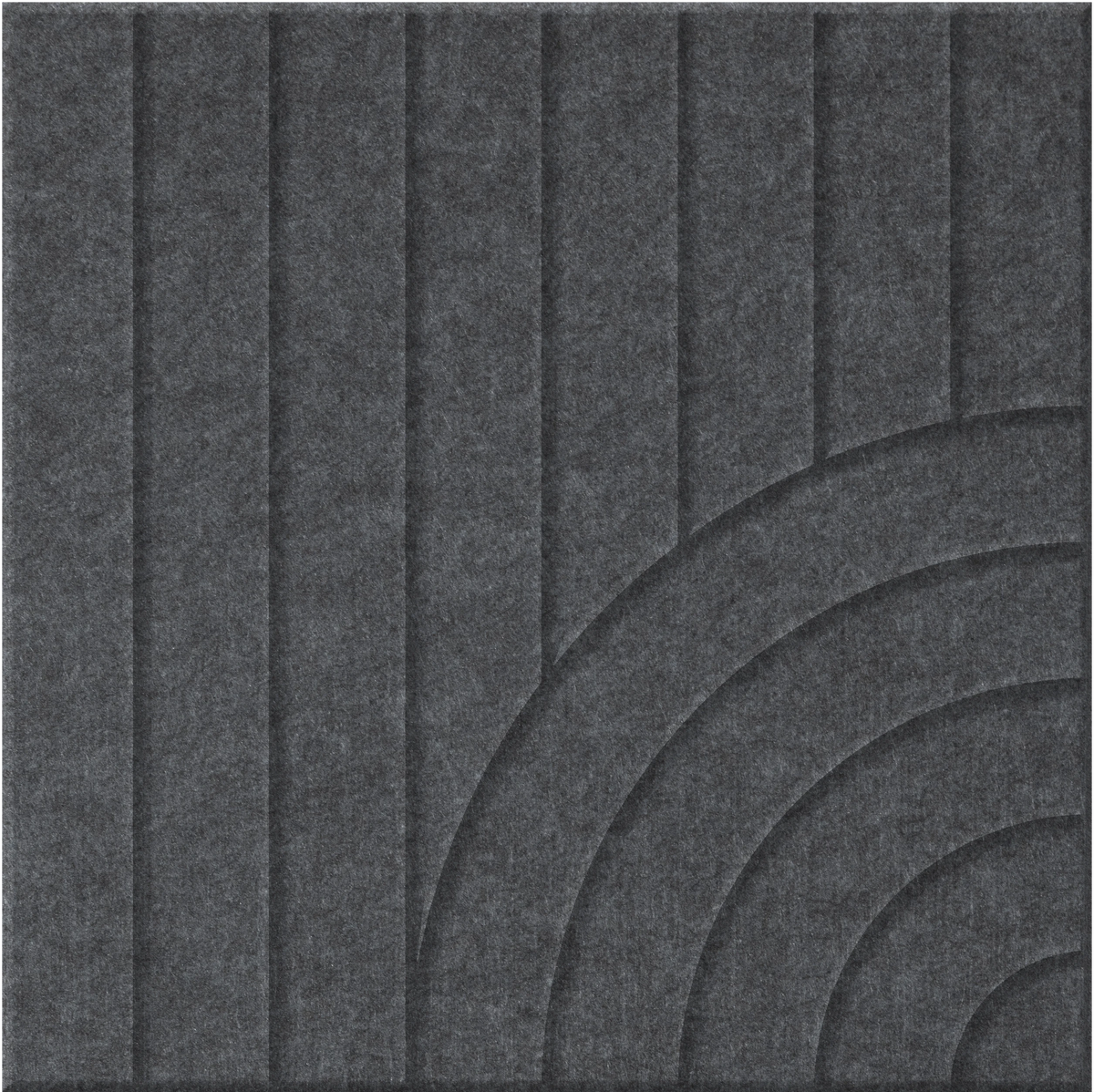Mineral 9mm Engraved Tangent felt sample with concentric quarter circle grooves