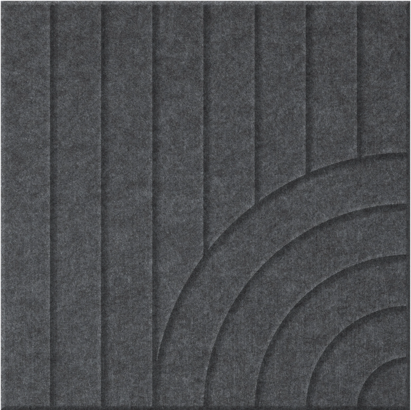 Mineral 9mm Engraved Tangent felt sample with concentric quarter circle grooves