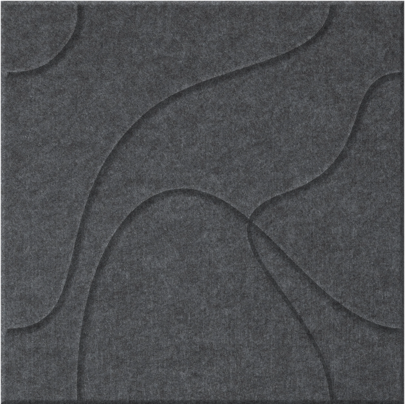 Mineral 9mm Engraved Topo felt sample with flowing topographic line grooves