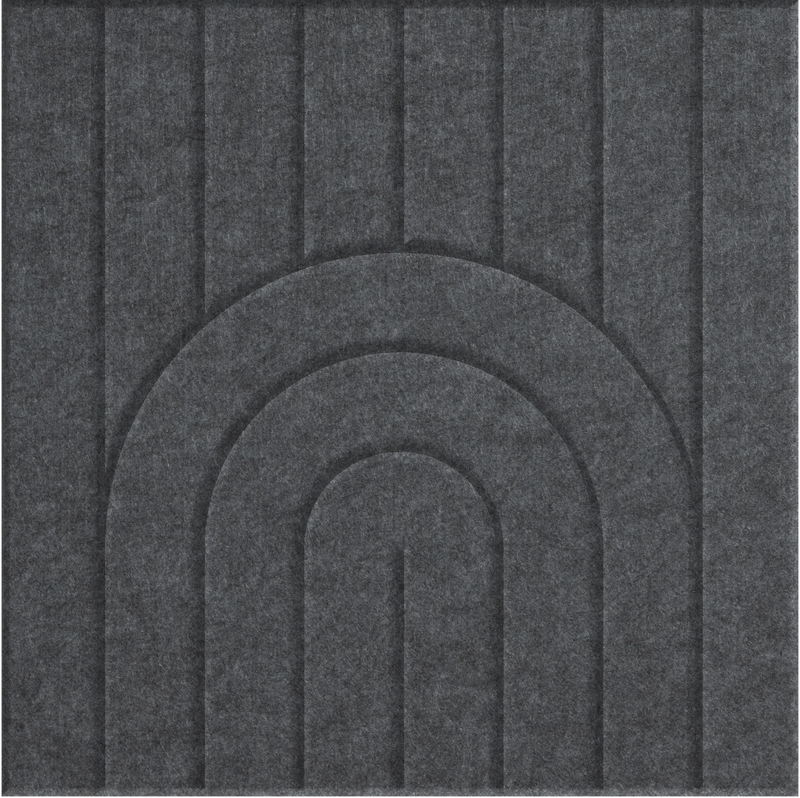 Mineral 9mm Engraved Zen felt sample with nested arch grooves