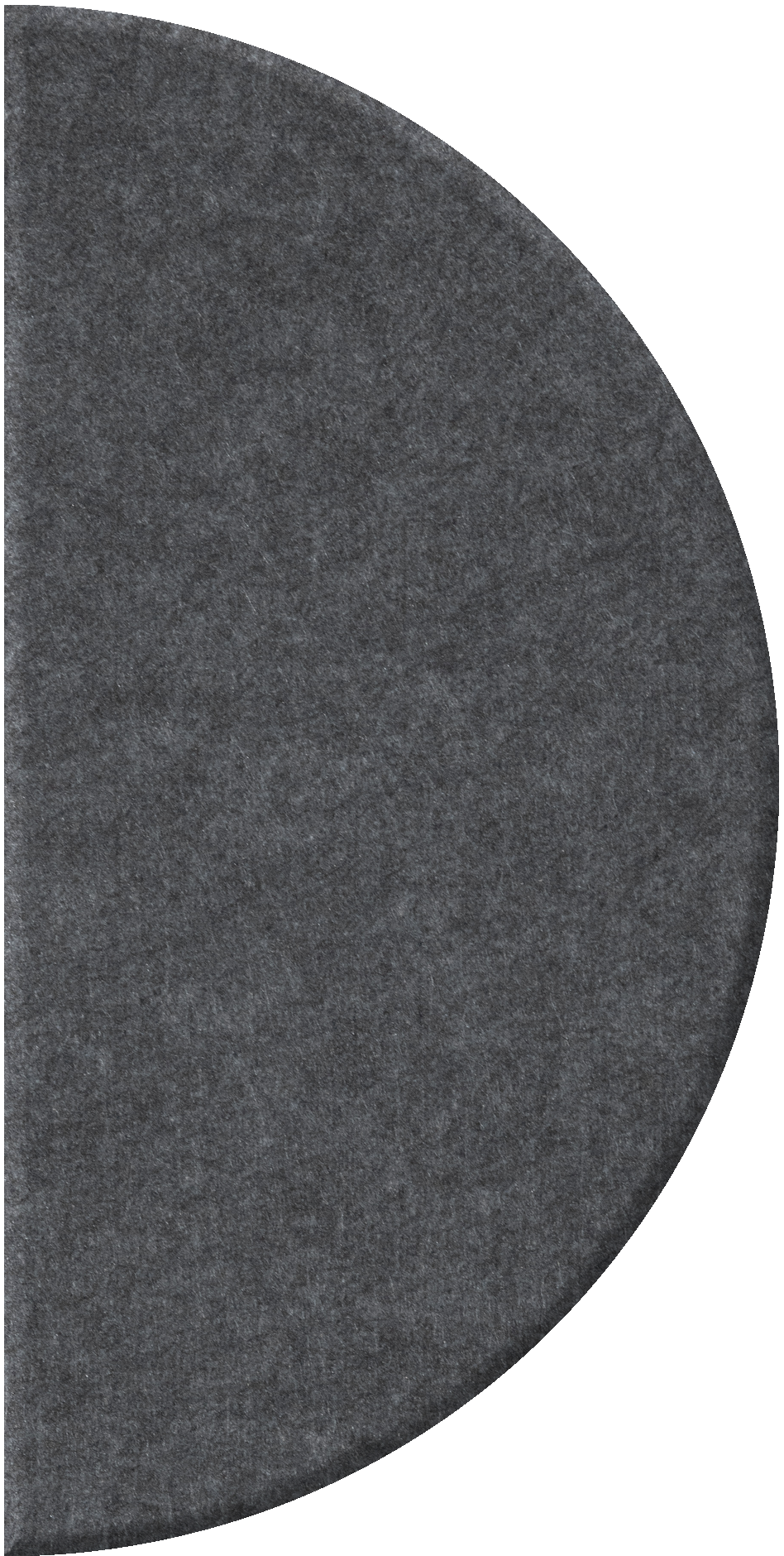 Dark gray half-circle tile with textured surface and curved edge.