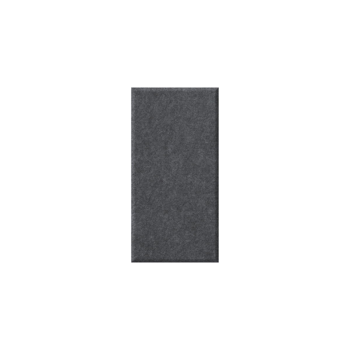 A dark gray felt rectangular swatch with a textured surface, centered on a plain white background.