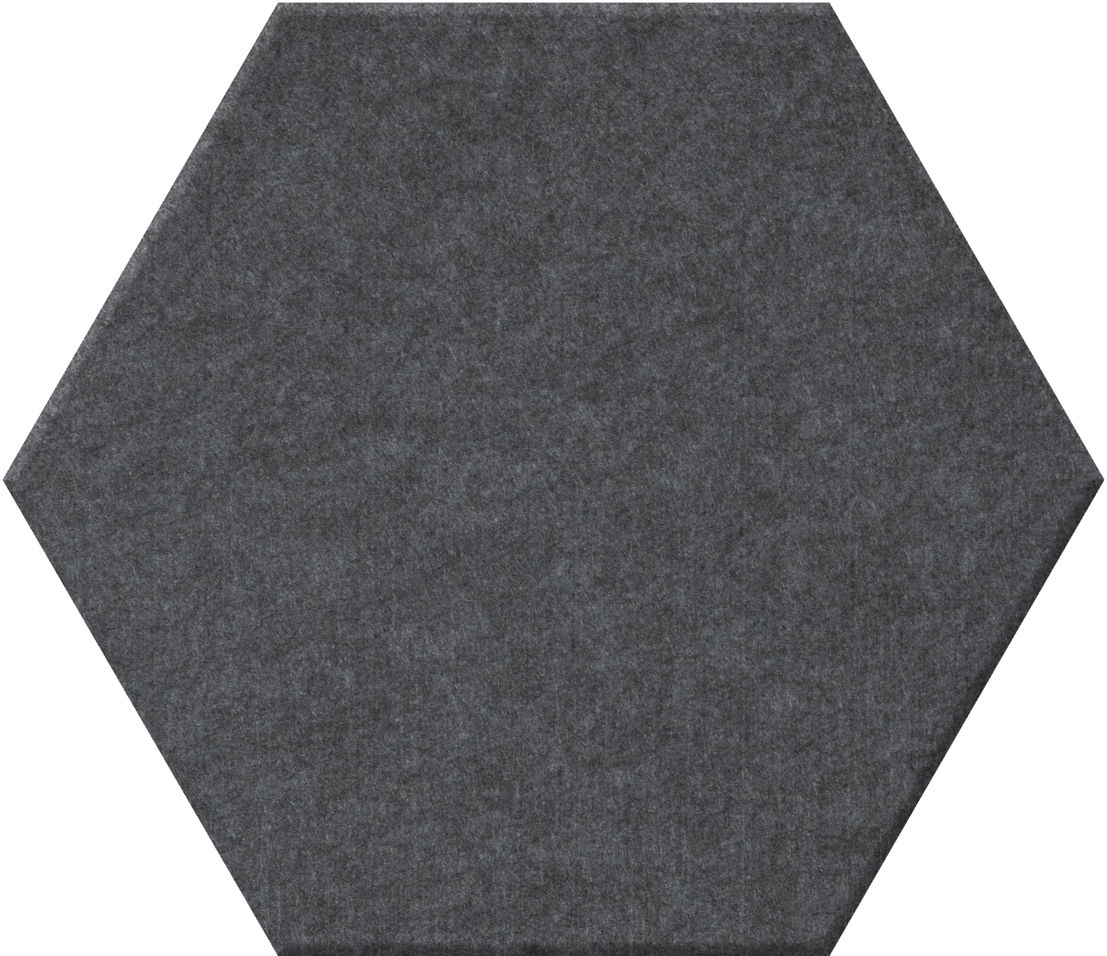 Dark gray hexagonal tile with matte textured surface.