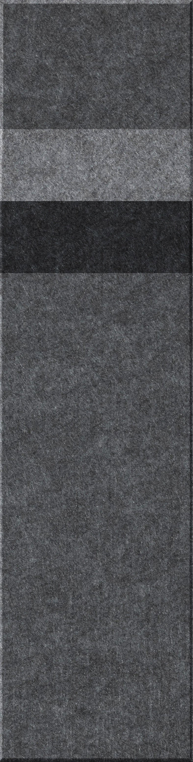 Four rectangular tiles in varying shades of gray and charcoal arranged vertically with visible seams between each tile.