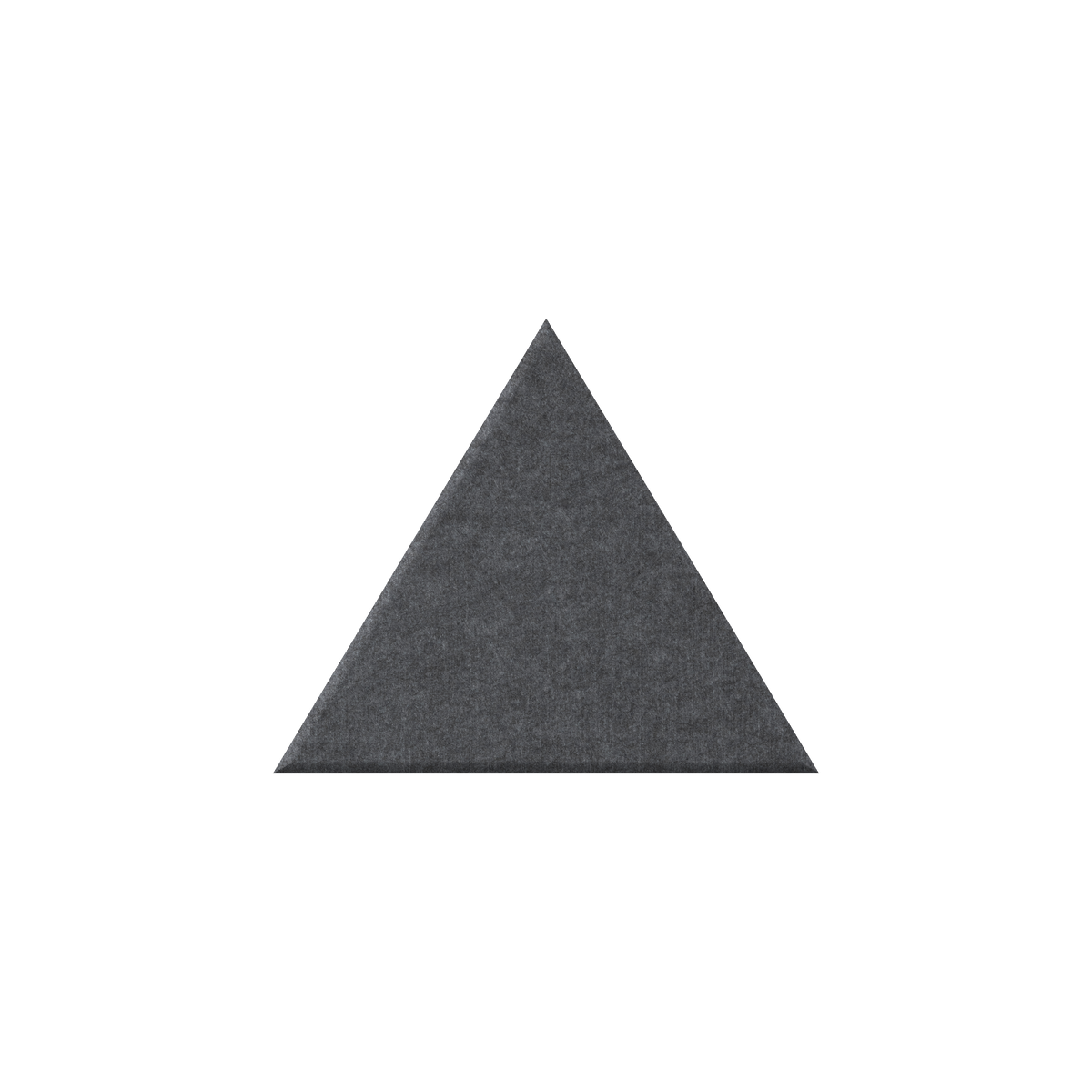 A dark gray felt triangle acoustic panel centered on a plain white background.