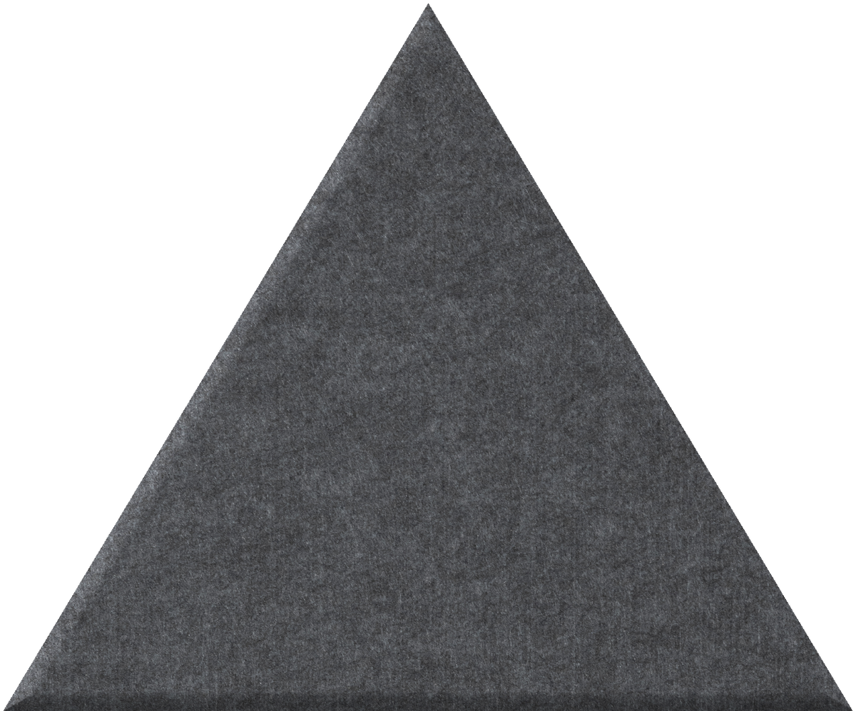 Dark gray triangular tile with textured surface.