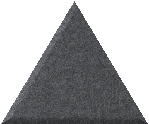 Dark gray triangle tile with textured surface and pointed apex.