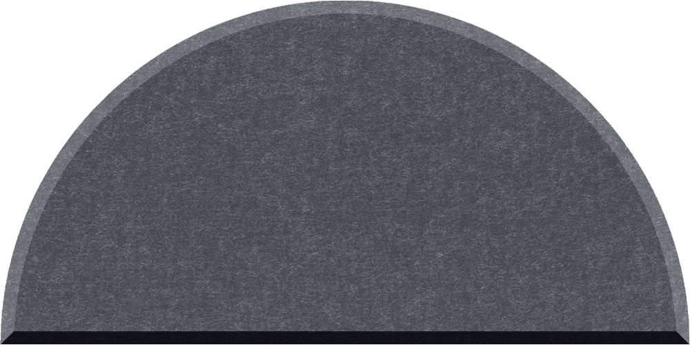 Small half circle felt tile in mineral