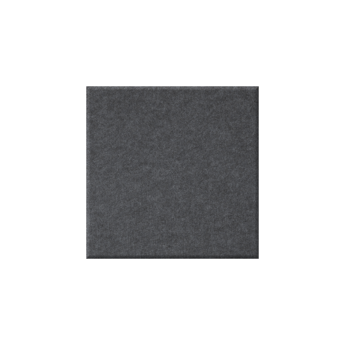 A square dark gray felt or fabric swatch centered on a plain white background.