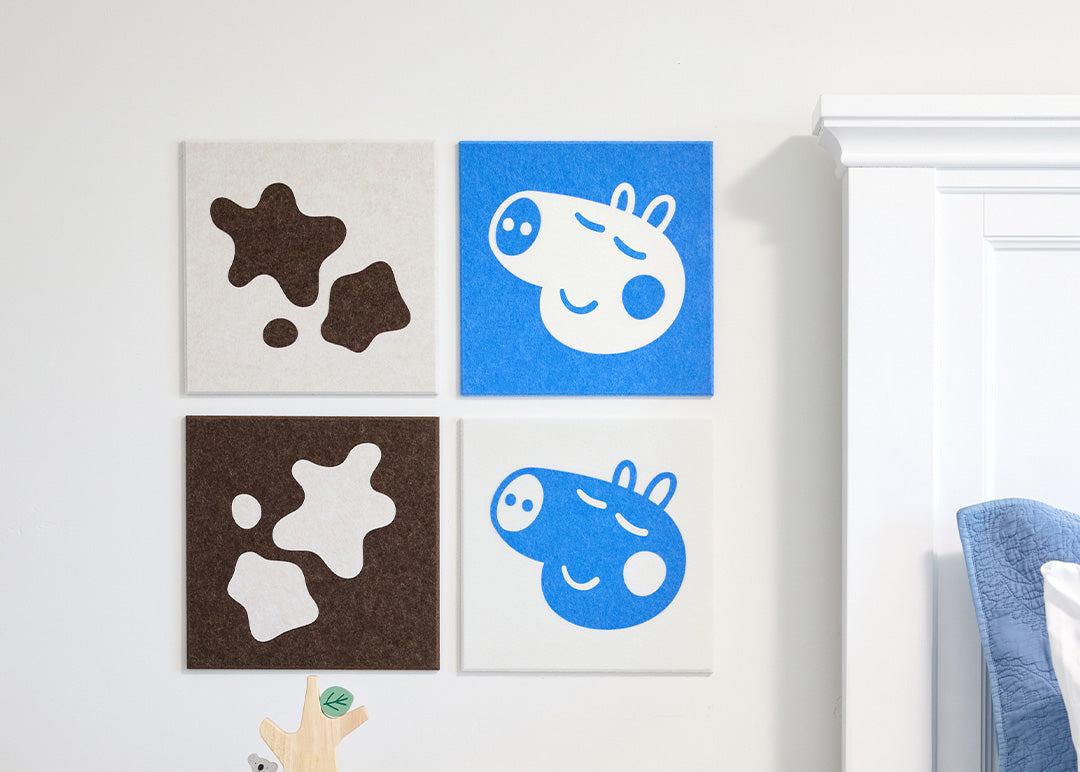 George Pig Felt wall tiles on wall