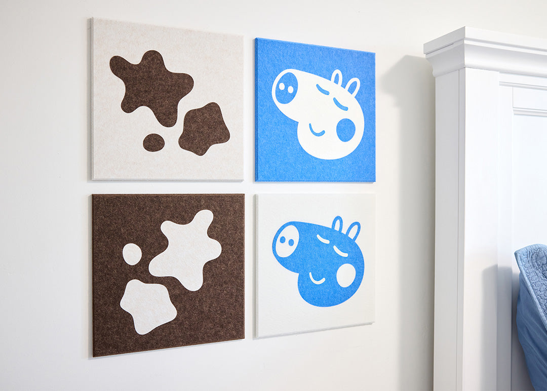 George Pig Felt wall tiles on wall