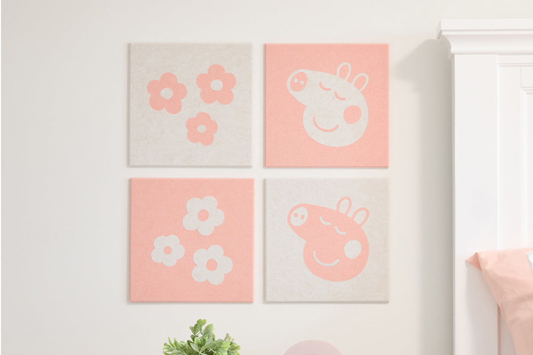 Peppa Pig Felt wall tiles on wall