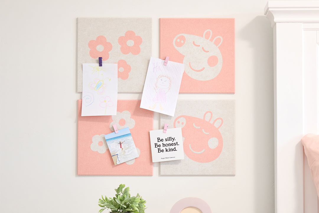 Peppa Pig Felt wall tiles on wall