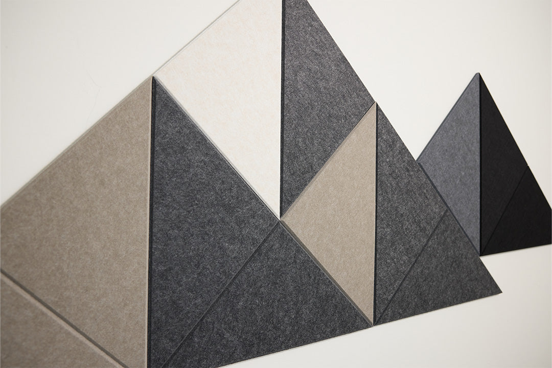 Felt Right Mini Shaded Mountain Design Installed Above Bed.