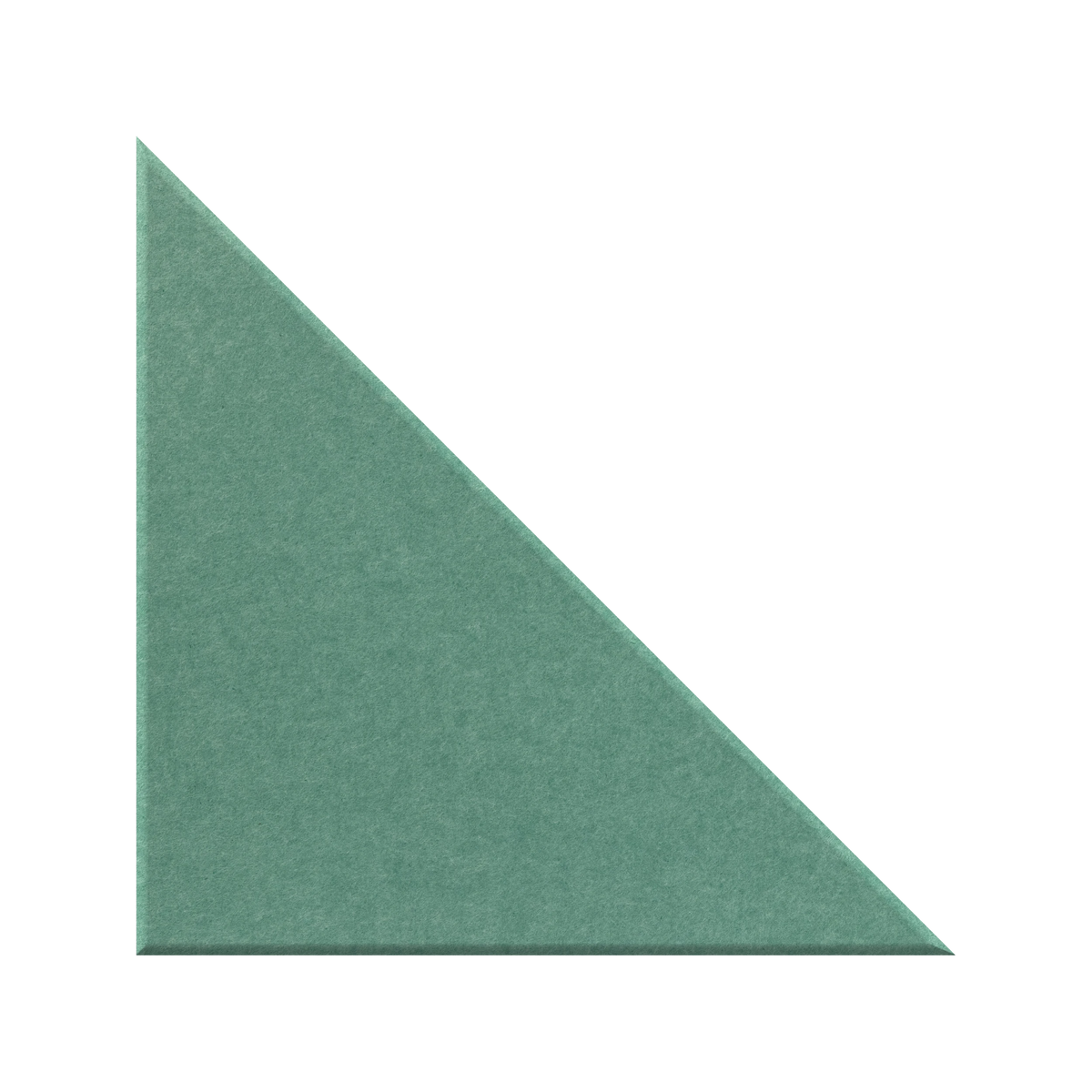A single flat triangular color sample with a muted sage green texture on a plain white background.