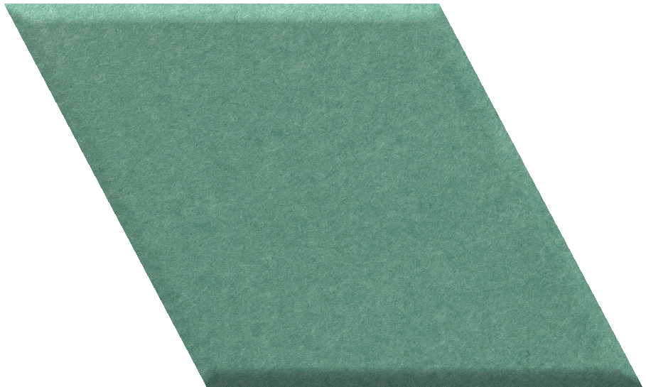 Green diamond-shaped tile with matte finish and subtle texture.