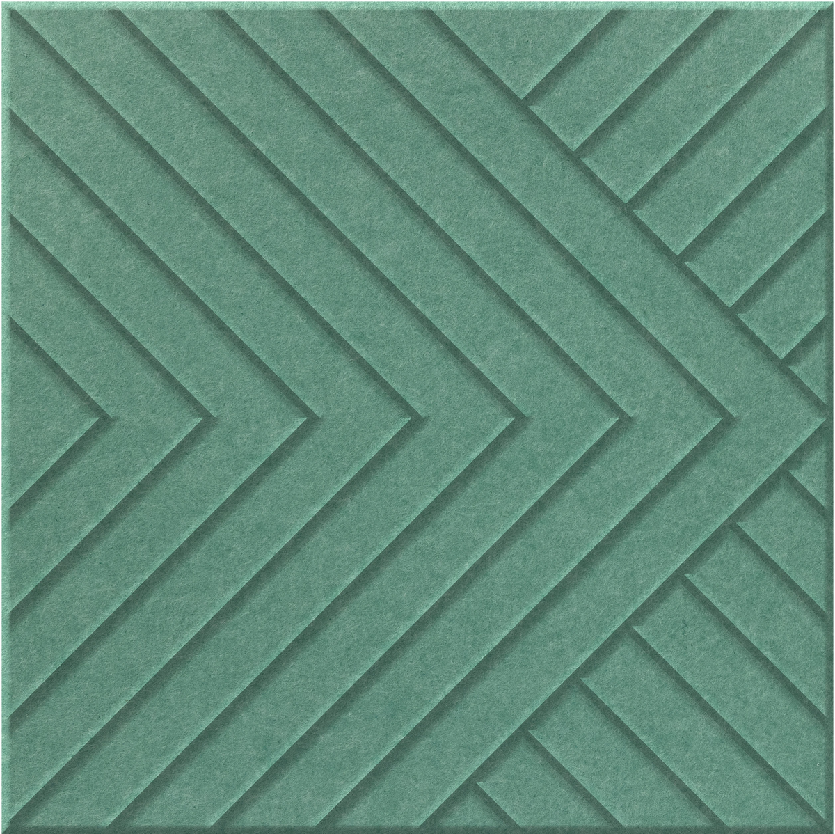 Mint 9mm Engraved Converge felt sample with chevron grooves
