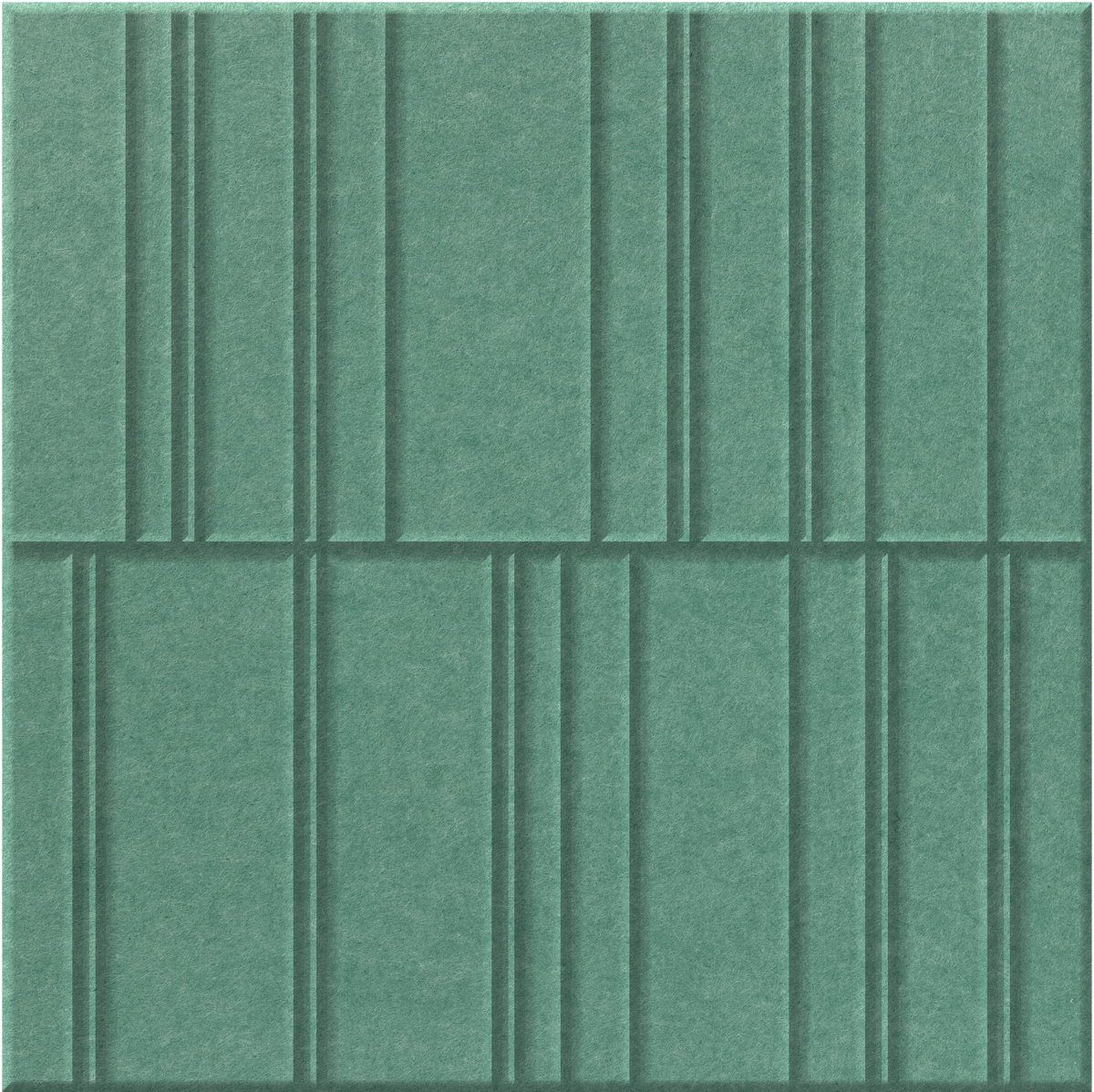 Mint 9mm Engraved Offset felt sample with staggered vertical grooves