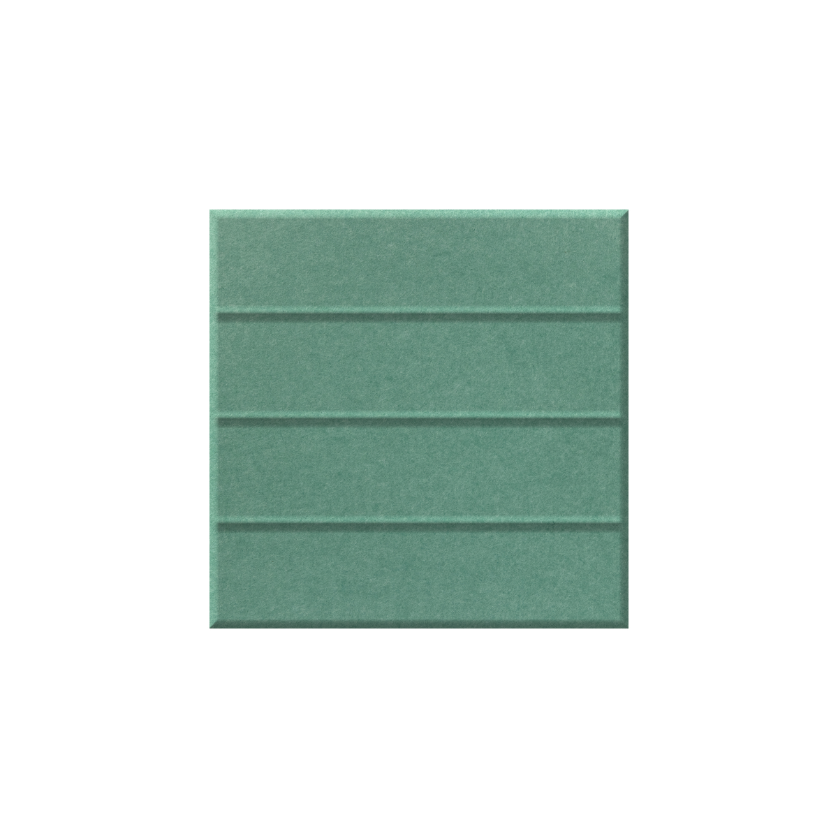 A square sage green textured tile with horizontal grooved lines, shown against a plain white background.