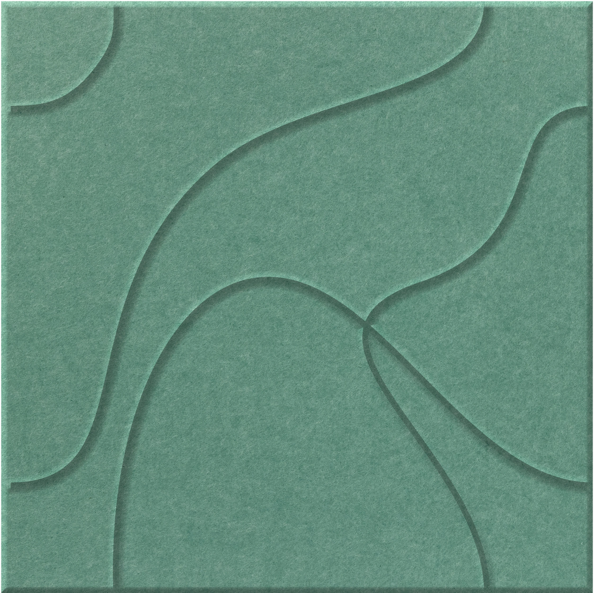 Mint 9mm Engraved Topo felt sample with flowing topographic line grooves