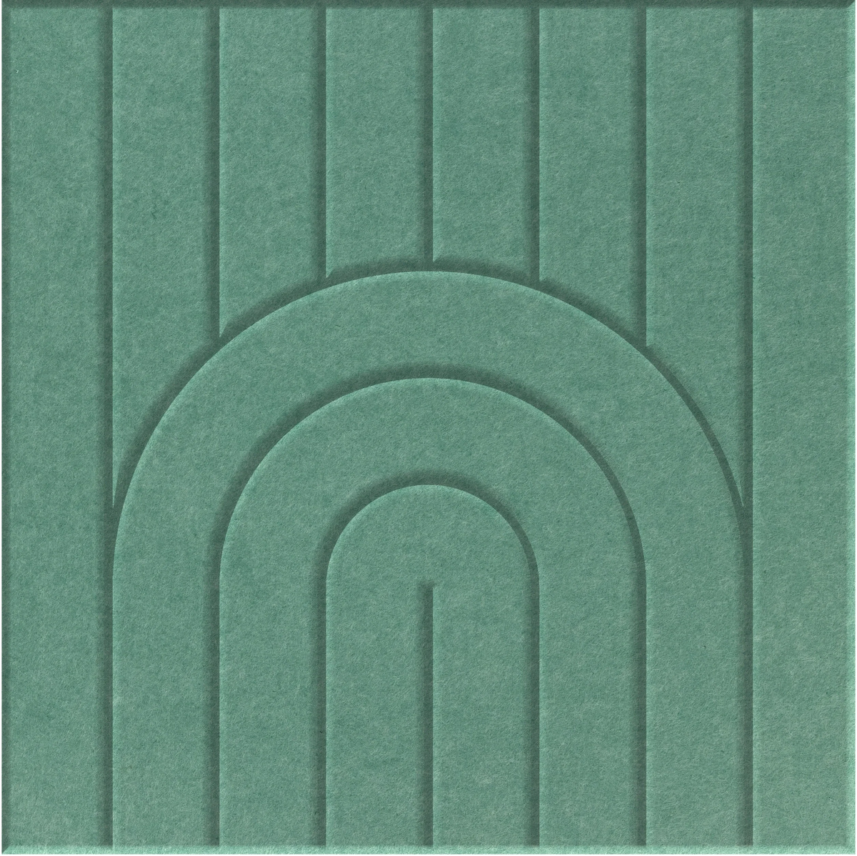 Mint 9mm Engraved Zen felt sample with nested arch grooves