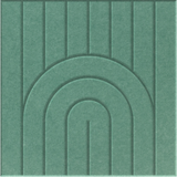 Mint 9mm Engraved Zen felt sample with nested arch grooves