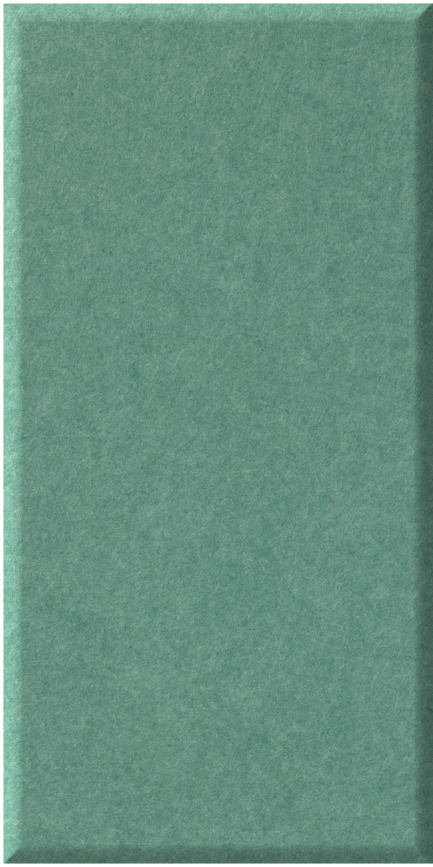 Green ceramic tile with matte finish and vertical ridged pattern.