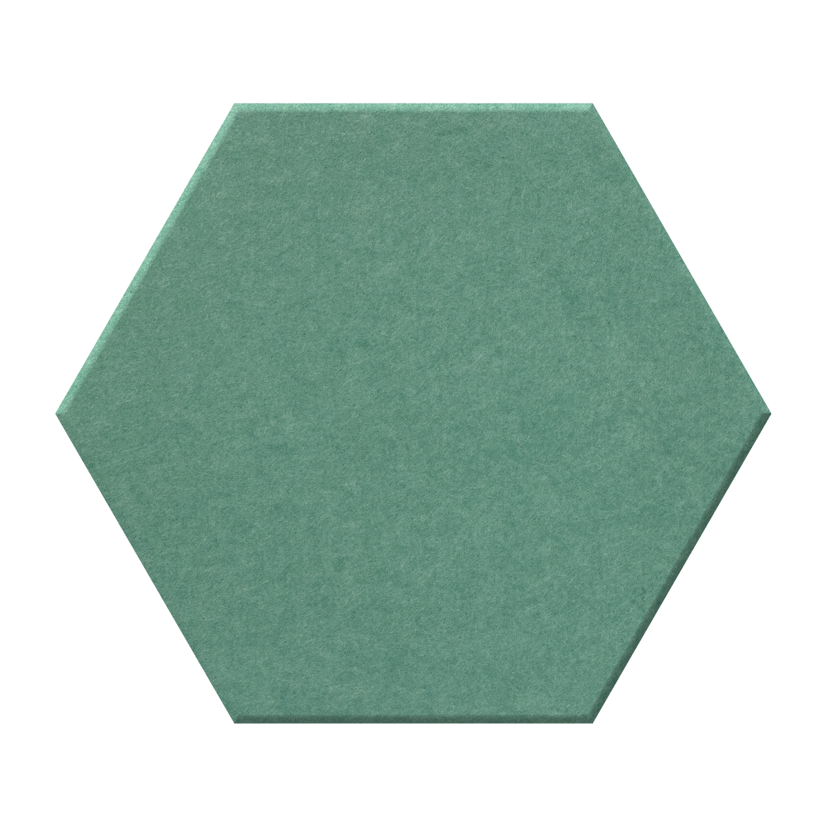A single hexagonal tile in a muted sage green color, shown against a plain white background.