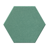 A single hexagonal tile in a muted sage green color, shown against a plain white background.