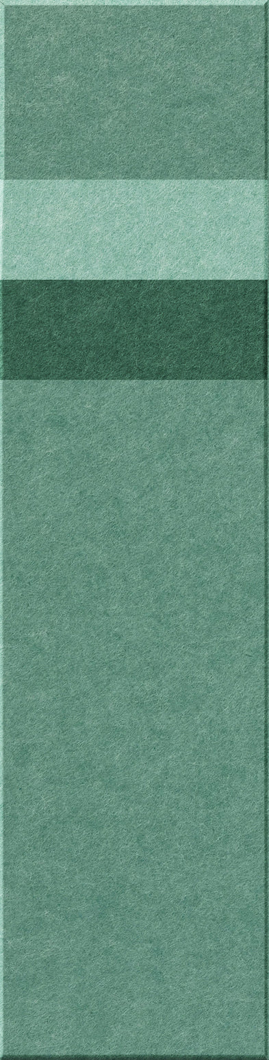Four rectangular tiles in varying shades of green with textured surfaces arranged vertically.
