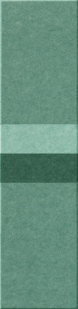 Four rectangular tiles in varying shades of green, arranged vertically with textured surfaces.