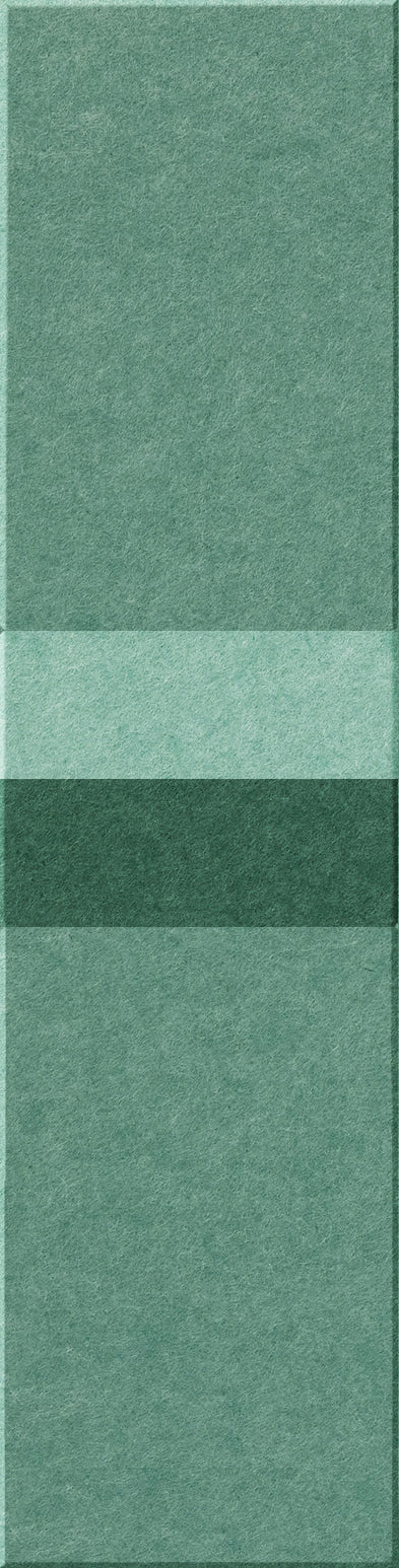 Four rectangular tiles in varying shades of green, arranged vertically with textured surfaces.