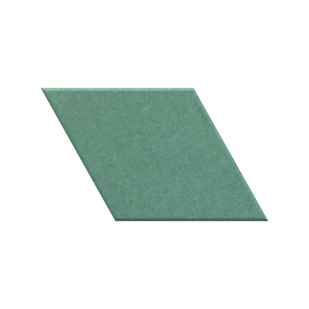 A single flat parallelogram-shaped tile or swatch in muted sage green on a plain white background.