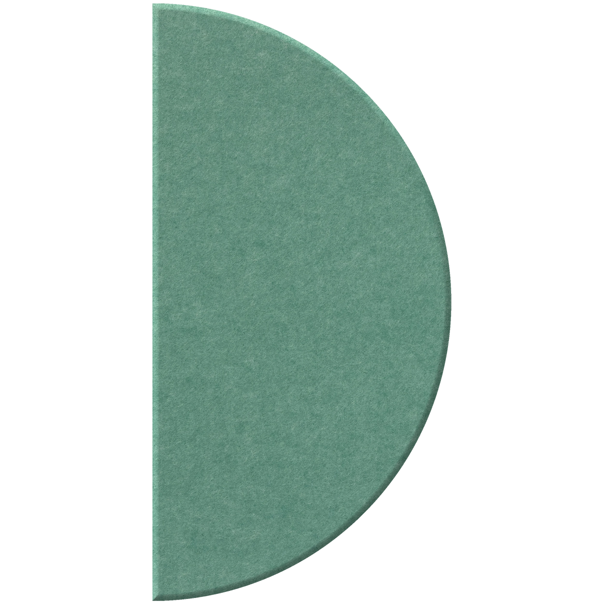 A solid sage green felt or fabric semi-circle pad shown against a plain white background.
