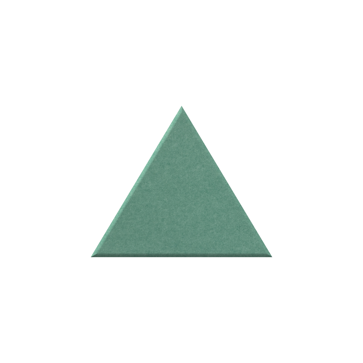 A single flat triangular color sample in muted teal-green on a plain white background.
