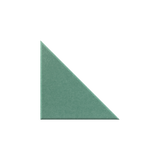 A solid sage green triangular color swatch on a plain white background.