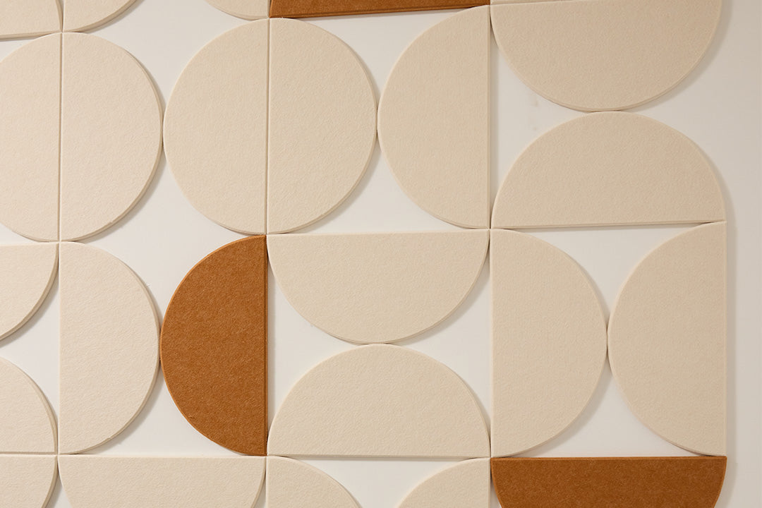 Half circle wall art design with Cinnamon accent color.