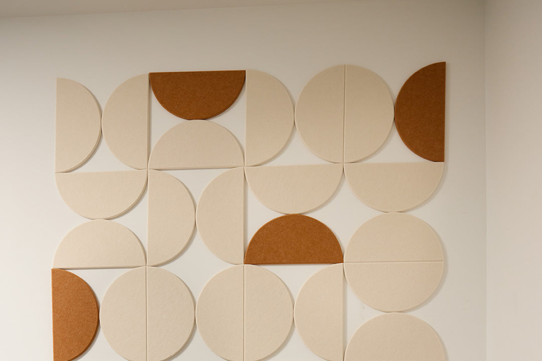 Half circle wall art design with Cinnamon accent color.