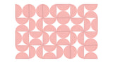 A Felt Right Wall Design in a pink shade using half circles to create a geometric shape