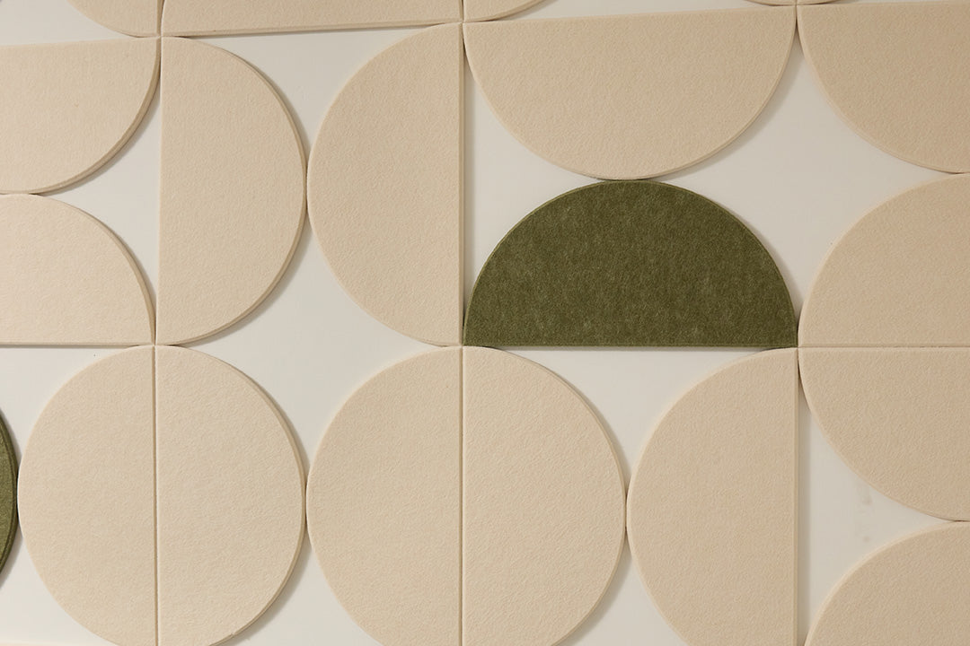 Half circle wall art design with Olive accent color.
