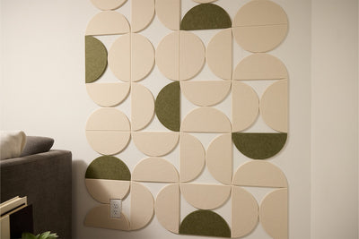 Half circle wall art design with Olive accent color.