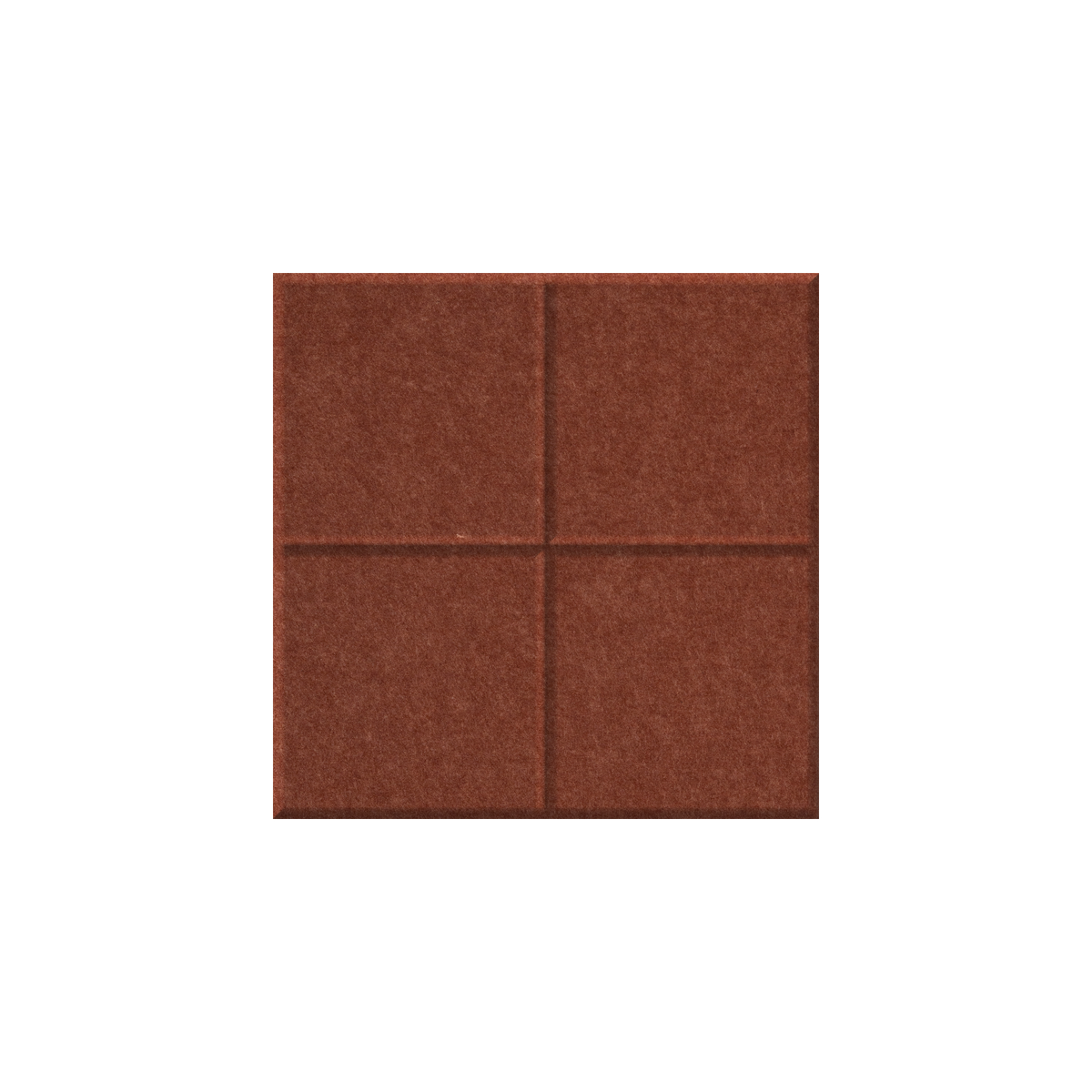 A square brown textured tile or panel with a four-quadrant grid pattern, shown on a plain white background.