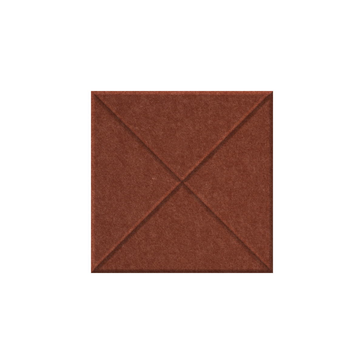 A square brown textured material swatch with a stitched geometric pattern, centered on a plain white background.