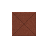 A square brown textured material swatch with a stitched geometric pattern, centered on a plain white background.