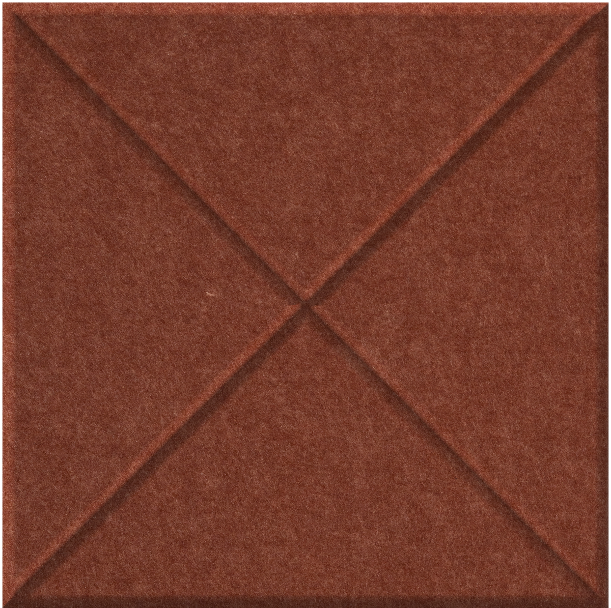 Terracotta tile with raised cross pattern and textured surface.