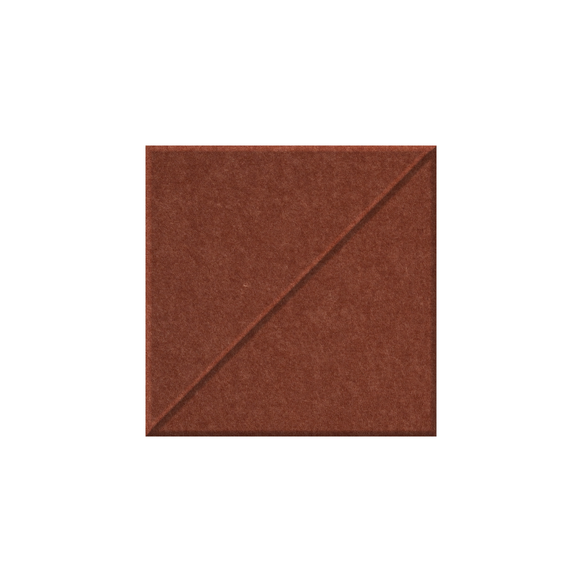 A square brown textured material swatch with a diagonal seam, centered on a plain white background.