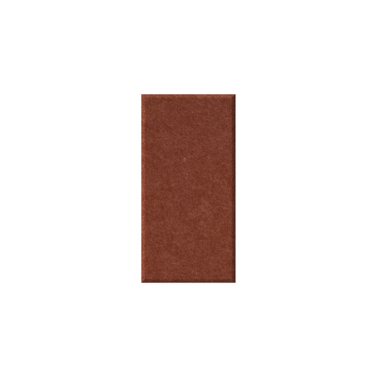 A vertical rectangular swatch of textured brown material centered on a plain white background.